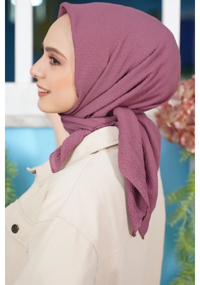 Melodi Scarf Kadın Tesettür Mio Caz Eşarp Hijab Mor Mor