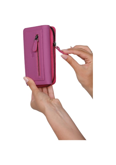 Mft Leather Hakiki Deri Kadın Cüzdan Vanilla 2716 Flother Mat Pembe