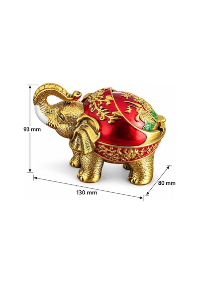 Sunup Sn-38891 Kırmızı Gold Fil Figürlü Dekoratif Küllük