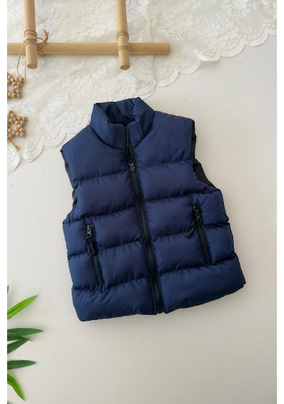 Minigimin Cicileri Miniğimin Cicileri Cepli Unisex Çocuk Şişme Yelek - Lacivert Lacivert