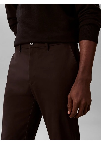Calvin Klein Slım Sateen Chıno Tr Siyah Erkek Pantolon