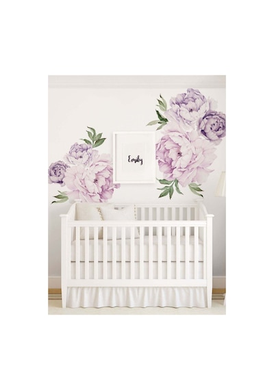 Pastel Mor Çiçekler Soft Duvar Sticker
