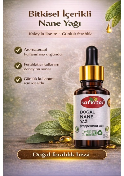 Safvital Nane Yağı 20 Ml Aromaterapi Ve Cilt Bakımı İçin 20 Ml Ferahlatıcı Koku Bitkisel İçerikli