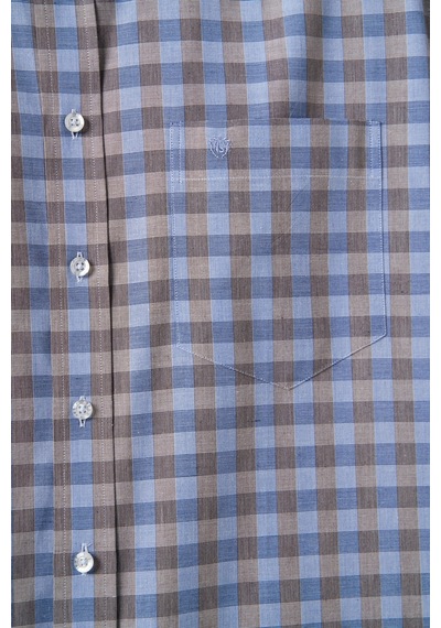 Bisse Erkek Regular Fit Paşa Yaka Ekose Gömlek A.kahve Gm23k232024 D10 Çok Renkli
