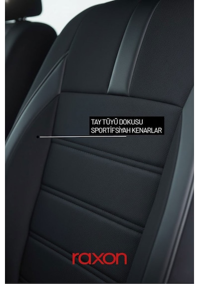 Fiat Egea Hatchback Neptune Series 2+1 Uyumlu Tay Tüyü Oto Koltuk Kılıfı - Premium Şık Ve Konforlu Tasarım Siyah
