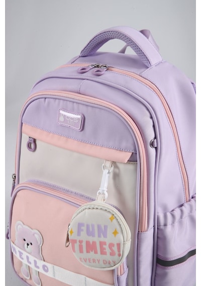 Ççs Kids Premium Okul Çanta Seti 3'lü İlkokul Ortaokul Sırt Çantası Termal Beslenme Çantası Kalemlik Mor 51983