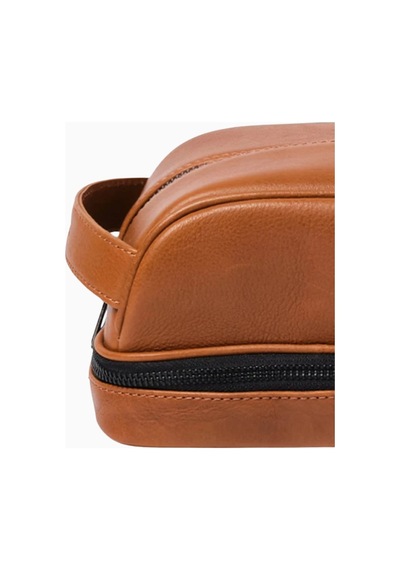 Ryoko Liwa Dopp Kit Deri Seyahat Ve Bakım Çantası El Çantası Tan 1 Kahverengi