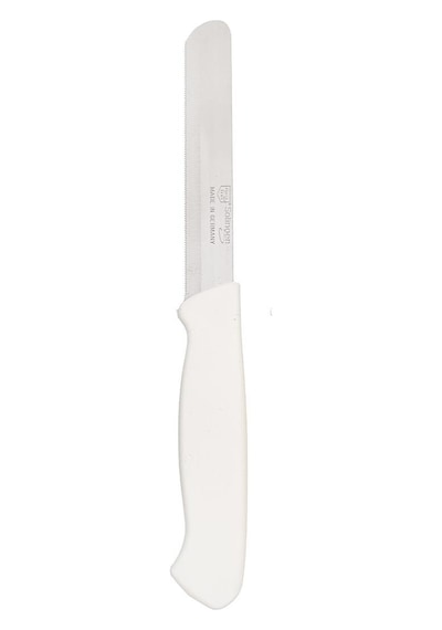 Solingen Ava Beyaz Bıçak Tırtıklı, 18,5 Cm, Paslanmaz Alman Çeliği, Ergonomik Sap Tekli -143 Beyaz