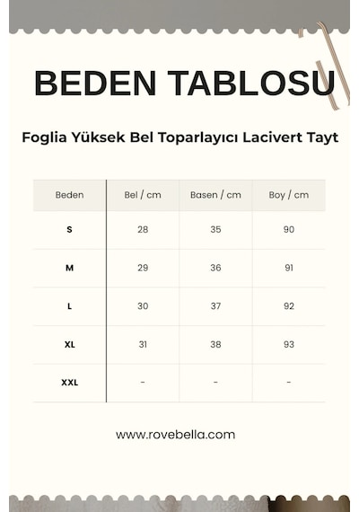 Rovebella Foglia Yüksek Bel Toparlayıcı Lacivert Tayt
