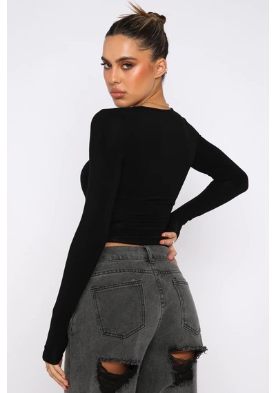 Madmext Siyah Basic Slim Kadın Body Mg1994-siyah Siyah
