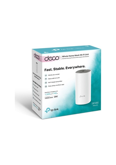 Tp-lınk Deco E4, Ac1200, Tekli Mesh, 1200mbps, Dual Band, 2port Megabit Lan, 140m2 Kapsama Alanı, Router, Geniş Alan
