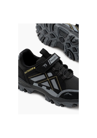 Tonny Black Termo Taban Su İtici Kumaş Cırtlı Çocuk Unisex Siyah Füme Trekking Ayakkabı Tbtmkd025 Siyah Füme