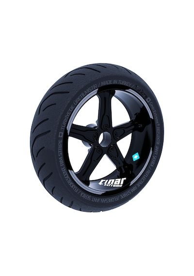 Double Stripe Tasarımlı Taş Grisi Jant Şeridi Sticker Çınar Extreme