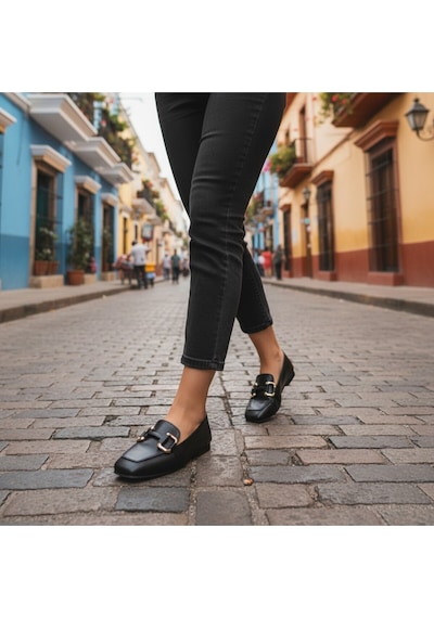 Aska Shoes Shoes Günlük Tokalı Babet 2025aska001 Siyah
