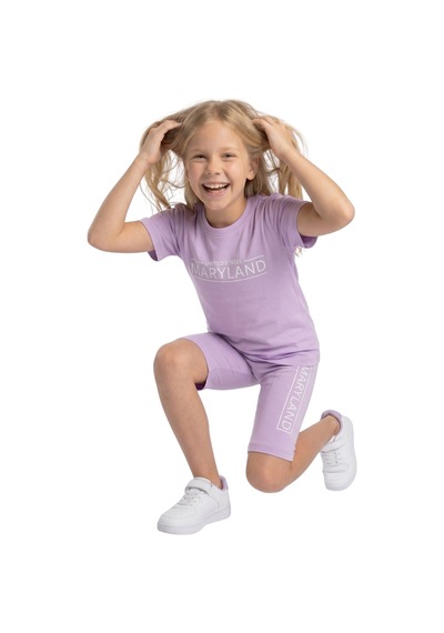 New Kids Çocuk Kız Takım Lila Kaprili Maryland Baskılı Rahat Kumaş .-91170