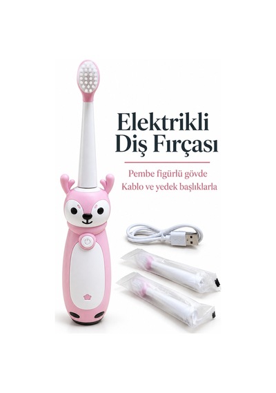 Çocuk Elektrikli Diş Fırçası Pembe - Lisinya