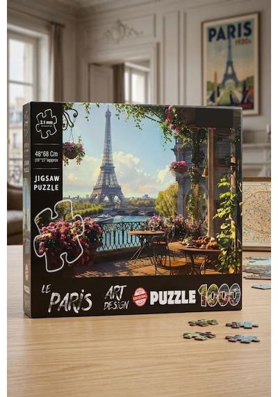 1000 Parçalı Fransa Le Paris Manzara Tasarımlı Puzzle 48x68cm Eğitici Çocuk Yapboz 1