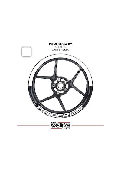 Tvs Raider 125 Jant Şeridi Yarım Jant Kaplama & Raider 125 Yazı Sticker Seti 01931828