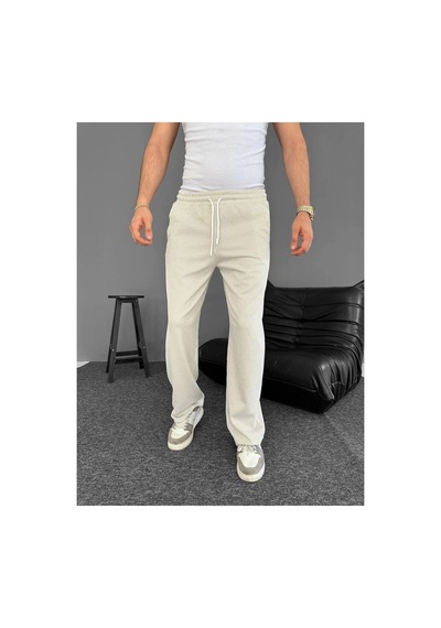 2As Erkek Su Yolu Çizgili Cepli Pantalon - Bej
