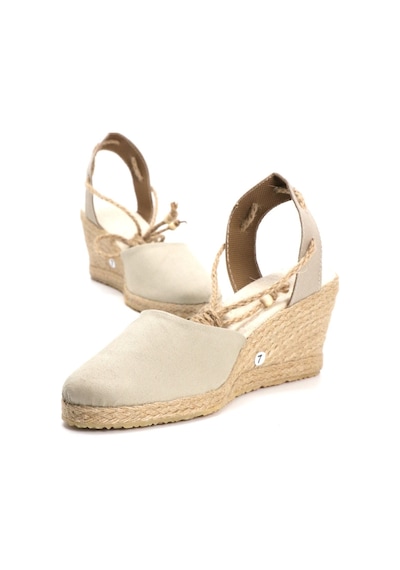 Star Tombis Gerçek Elişi Bej Kadın Dolgu Topuk Espadril Handmade Bej