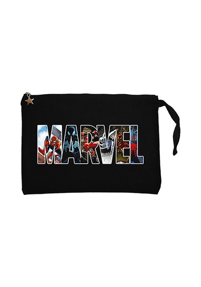 Marvel Spiderman in Post Siyah Clutch Cüzdan / El Çantası Siyah