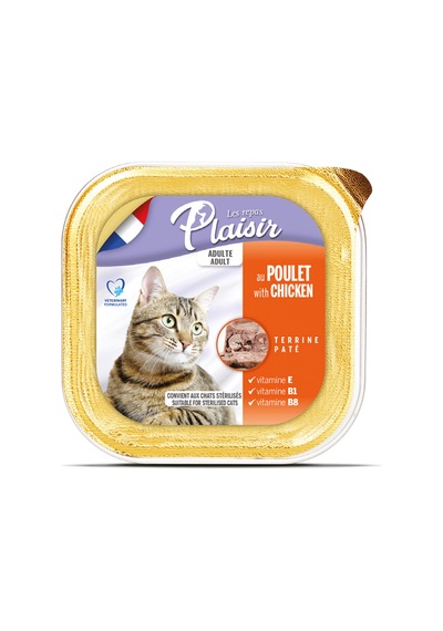 Plaisir Tavuk Etli Pate Yetişkin Yaş Kedi Maması 100 G