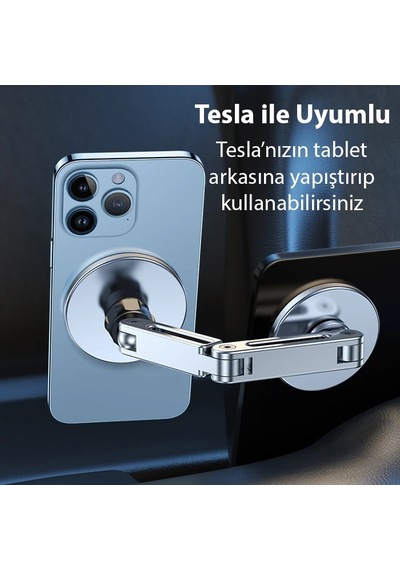 Ally Lf-256 Alüminyum Araç İçi Torpido Üstü Manyetik Telefon Tutucu- 5775 Gri