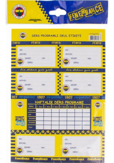 Paket 20 Adet Fb Okul Etiketi Ders.prog