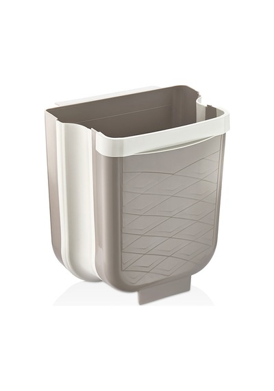 Qlux L-00869-3 Katlanabilir Mutfak Çöp Kovası 6 Lt - Bej Çok Renkli