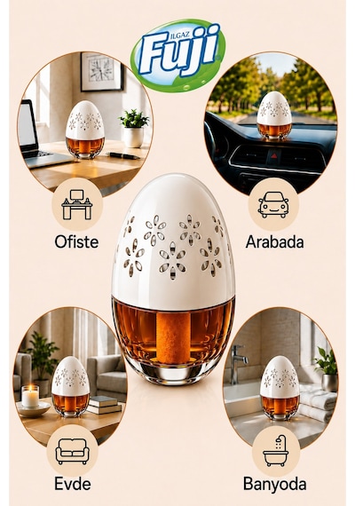 Ilgaz Fuji Amber Kokulu Araç, Wc, Oda Ve Ortam Kokusu 100 Ml Amber Fusion Kalıcı Kavanoz Koku