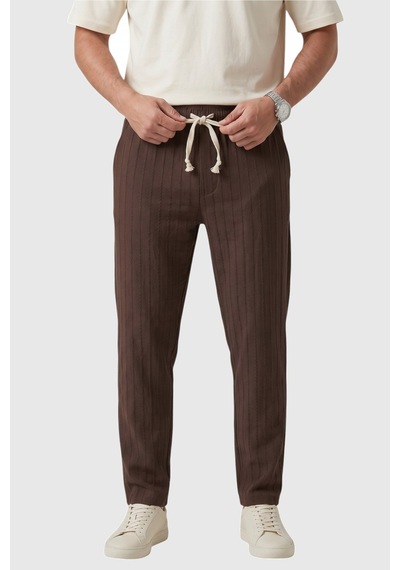 Deep Sea Deepsea Kahve Çizgi Dokulu Rahat Kesim Yazlık Spor Pantolon Hafif Kumaş Modern Tasarım 2600263 Deep Sea Deepsea Kahve Çizgi Dokulu Rahat Kesim Yazlık Spor Pantolon Hafif Kumaş Modern Tasarım 2600263