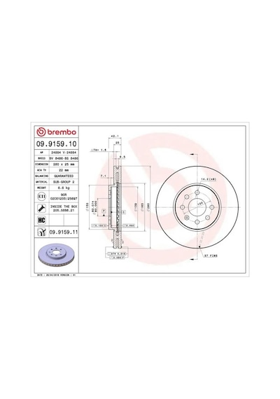 Opel Astra H Fren Diski On 2004-2013 Brembo 09915910 2adettir