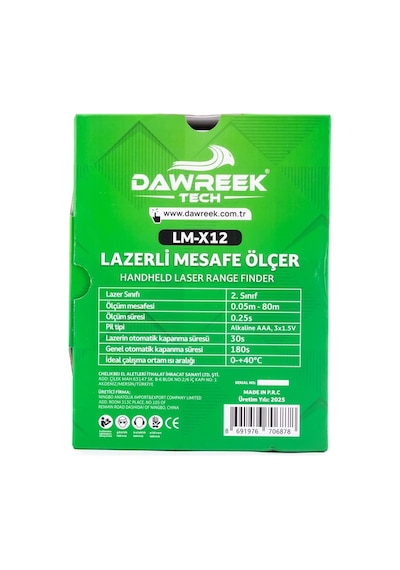 Dawreek Mesafe Ölçer H01 Green 80 Metre Dijital El Tipi Mesafe Ölçüm Cihazı