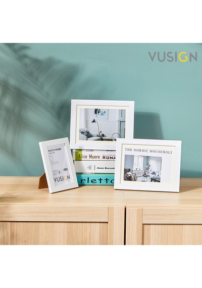 Vusıgn Mdf Beyaz Masaüstü Ve Duvar Askılı Fotoğraf Çerçevesi 3'lü Set