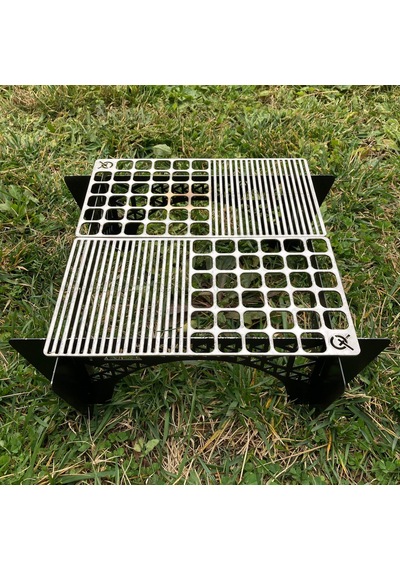 Paslanmaz Çelik Bushcraft Dikdörtgen 13cm X 24cm Metal Izgara Latnox Çınar Extreme Gri