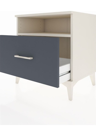 Hyperion Komodin Tek Raflı Tek Çekmeceli 60x44x64 Aytaşı-antrasit Aytası