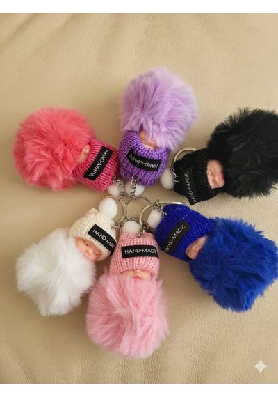Peluş Bebek Anahtarlık-çanta Charmı-maskot 12 'li Karışık