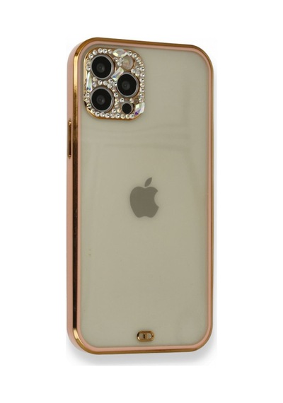 Apple iPhone  Uyumlu,  12 Pro Kılıf Liva Taşlı Silikon - Pembe