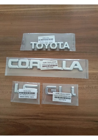 Toyota Corolla 1.6 Gli Bagaj Yazısı Krom Kaplama 4 Lü Bagaj Set Corolla Eski Kasa