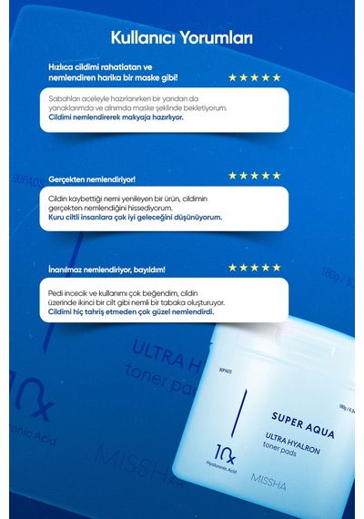 Missha 10 Farklı Hyalüronik Asit Kompleksi İçeren Arındırıcı Tonik Pad 180 G
