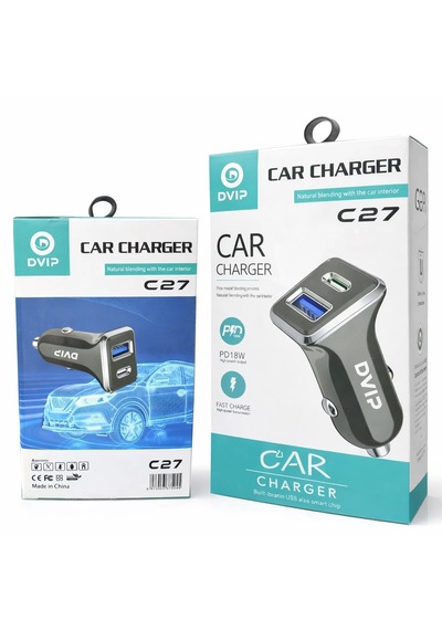 Dvıp C27 Araç Şarj Cihazı Pd18w + Usb Hızlı Şarj Çift Çıkışlı Stn
