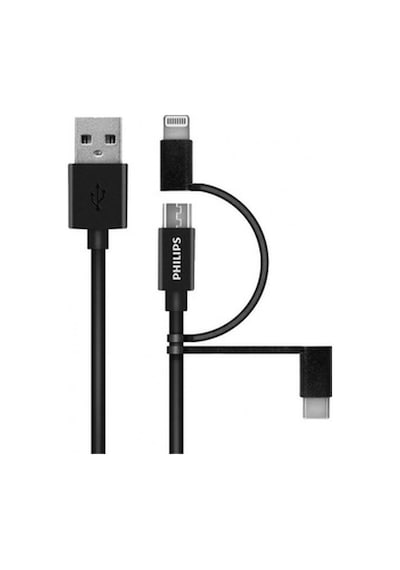 Philips DLC3104T 3in1 Micro USB - Lightining - Type-C Şarj Kablosu 1.2 M