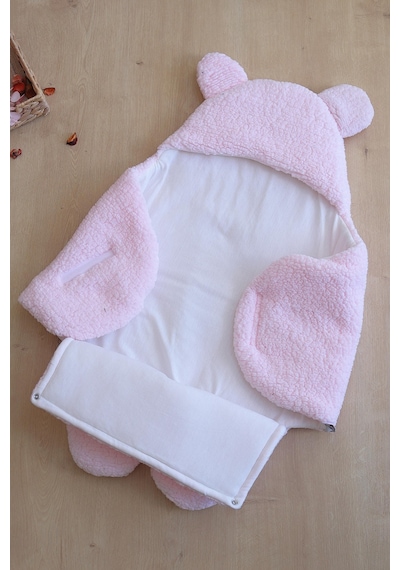 Kız Bebek Pembe Peluş Lüks Anakucağı Kundak Stl6400 Pembe