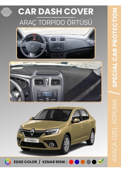 Renault Symbol 3 Üst Saklama Gözlü 2013-2021 Torpido Örtüsü Ön Göğüs Halı Torpido Koruma Tam Uyum - 783 Stiloto