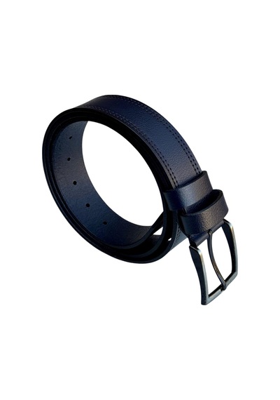 Süzer Deri Lacivert Hakiki Deri Düz Renk Dikişli Model 4 Cm. Genişlikli Spor Kemer // 405-28