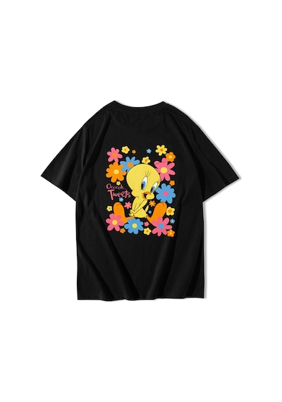 Brz Collectıon Brz Collection Unisex Oversize Tweety T-shirt Siyah