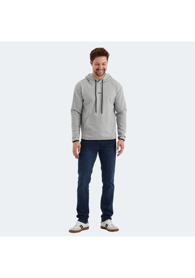 Slazenger VADIMIR Erkek Kapüşonlu Cepli Gri Sweatshirt