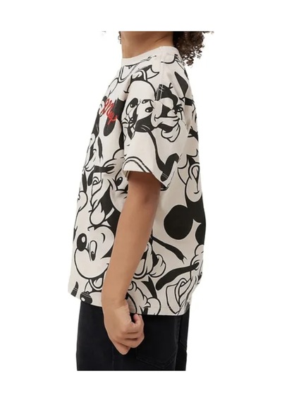 Lolliboomkids Erkek Çocuk Sevimli Karakter Mickey Baskılı Siyah Beyaz Renk Şortlu T-shirt Şort Takım Beyaz - Siyah