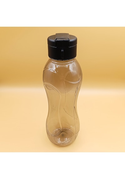 750 Ml Su Matarası Kapaklı Şeffaf Plastik Spor Ve Okul Matarası Siyah