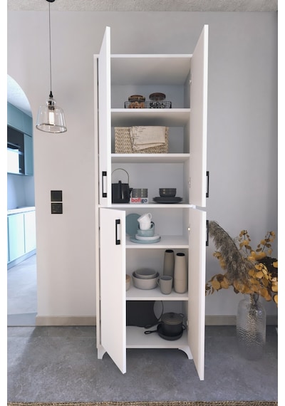 Çok Amaçlı Dolap 4 Kapaklı 6 Bölmeli Banyo Dolabı Mutfak Dolabı Nehir Beyaz Çok Amaçlı Dolap 4 Kapaklı 6 Bölmeli Banyo Dolabı Mutfak Dolabı Nehir Beyaz